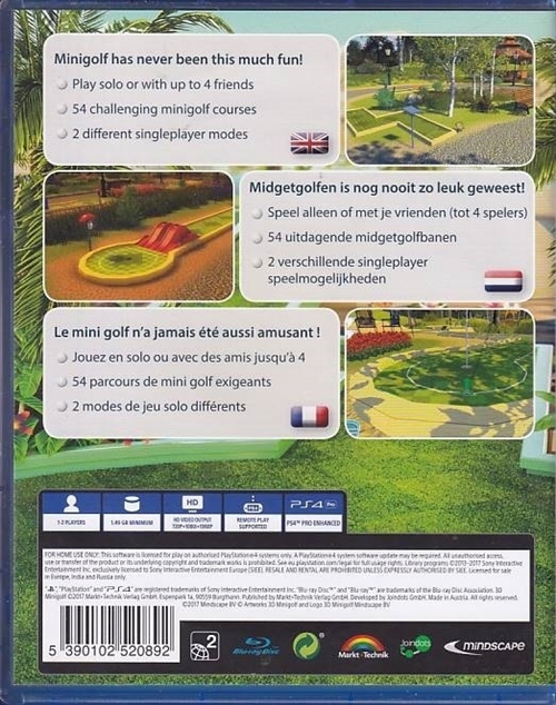 3D Minigolf - PS4 (B Grade) (Genbrug)